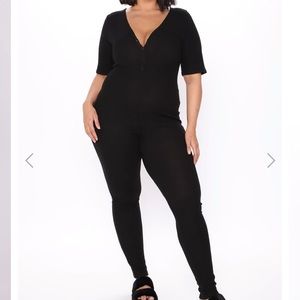 Fashion Nova Curve Fast Love Henley Jumpsuit